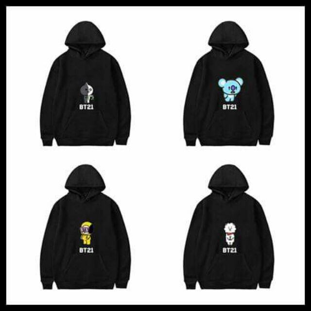 bt21 black hoodie