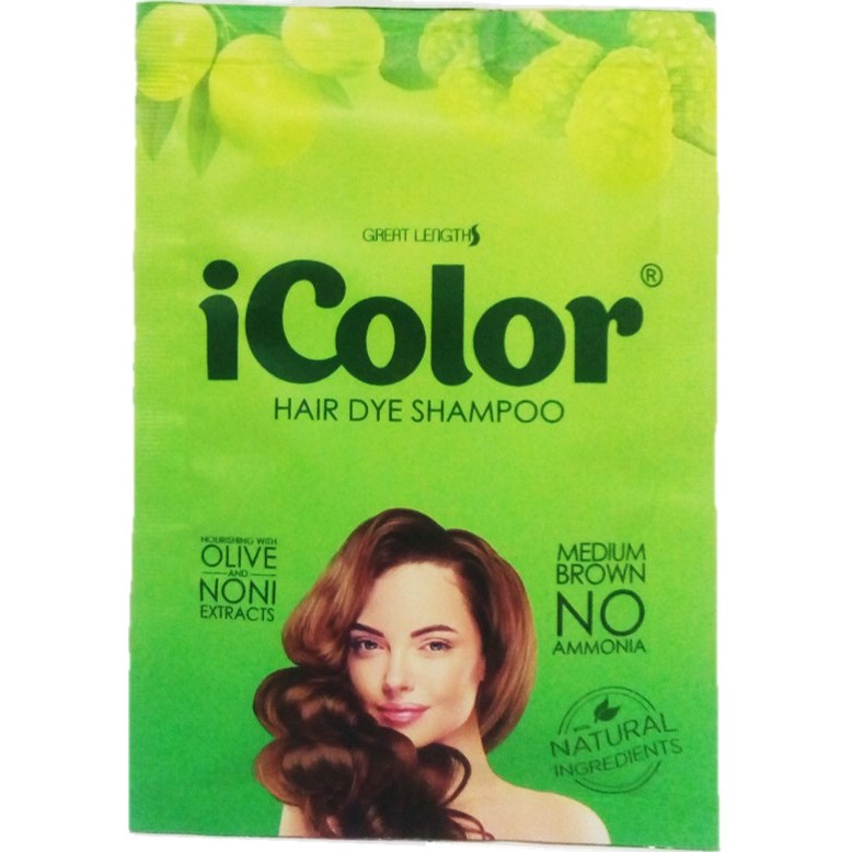  iColor Hair Dye  Shampoo Medium Brown 30ML Sachets Shopee 