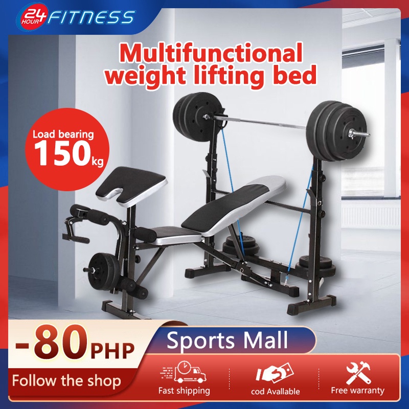 Multifunctional weightlifting bed, bench press, oblique pushup and