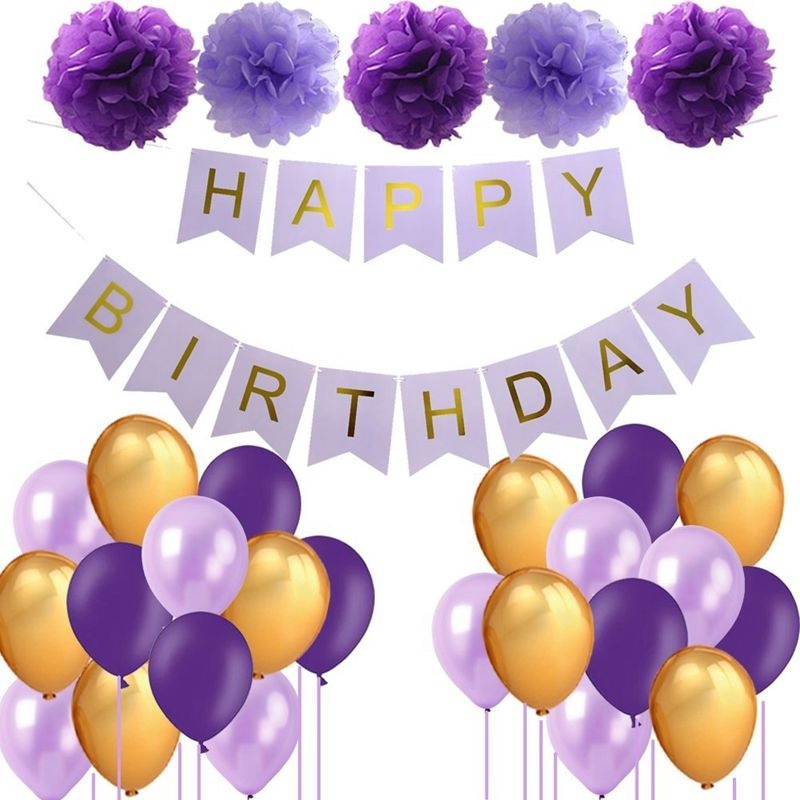 Purple Birthday Decorations Lavender Birthday Decor Shopee