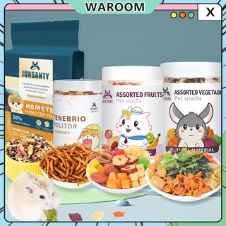 500ML Hamster Treats Small Pet Hamster Food Dried Mealworm Fruit Vegetable Mixed Vitamins Snacks