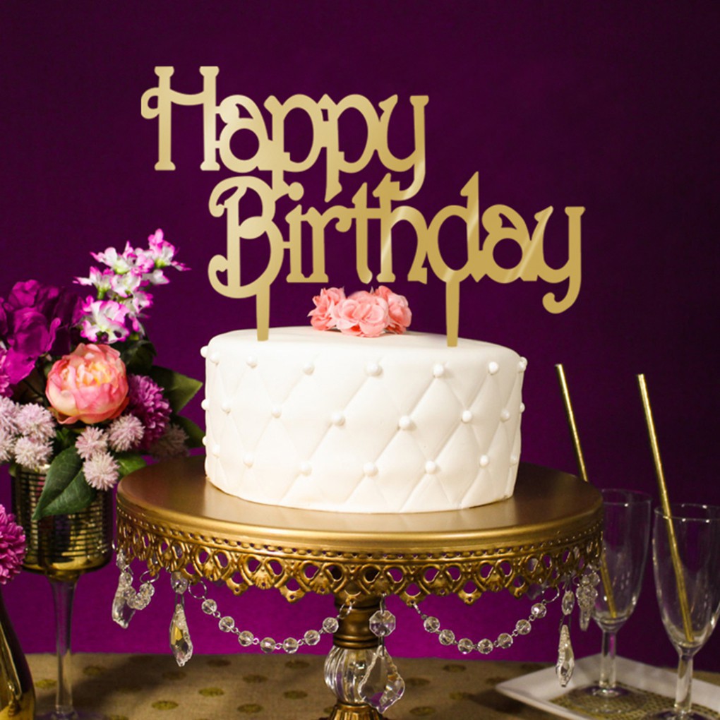 Happy Birthday Party Decor Acrylic Birthday Cakes Topper Party Decor Shopee Philippines