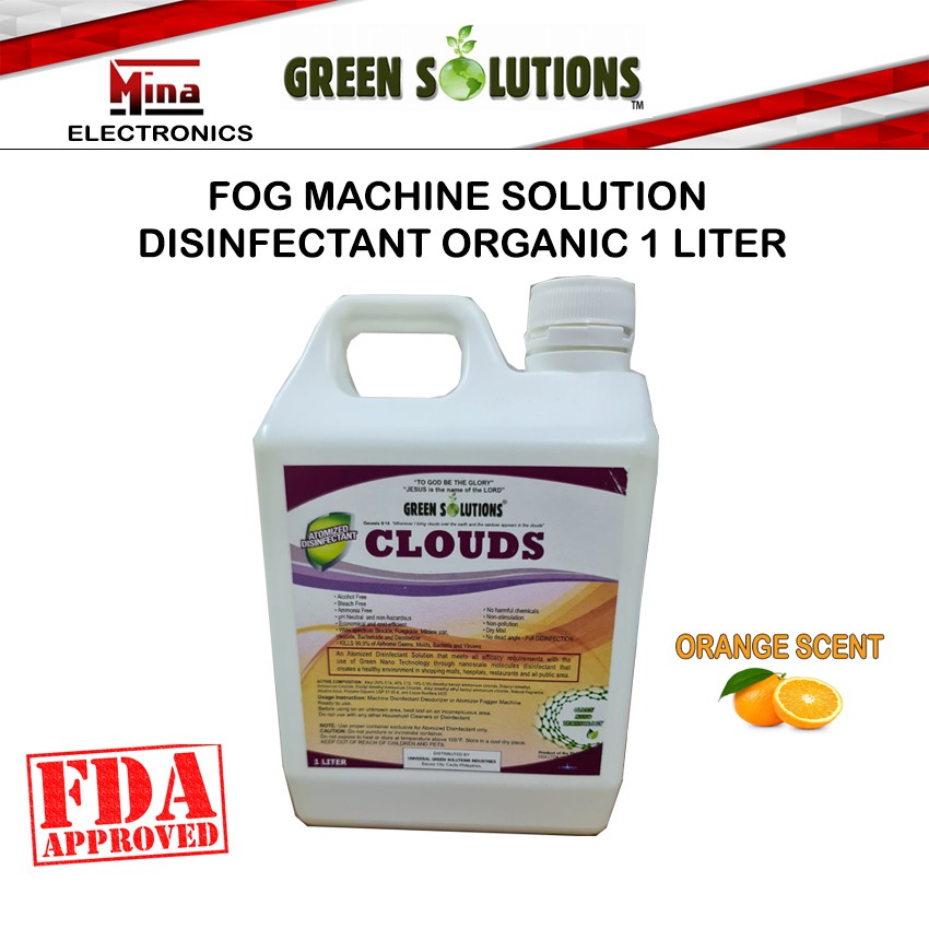Green Solutions Organic Fog Machine Solution Disinfectant 1 Liter