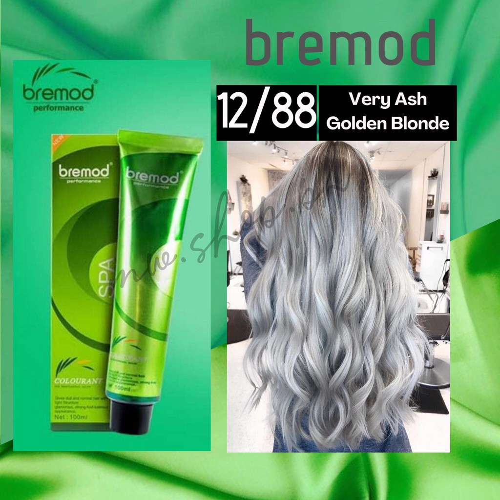BREMOD Hair Color 100ml SET with Oxidizer (12/88 VERY ASH