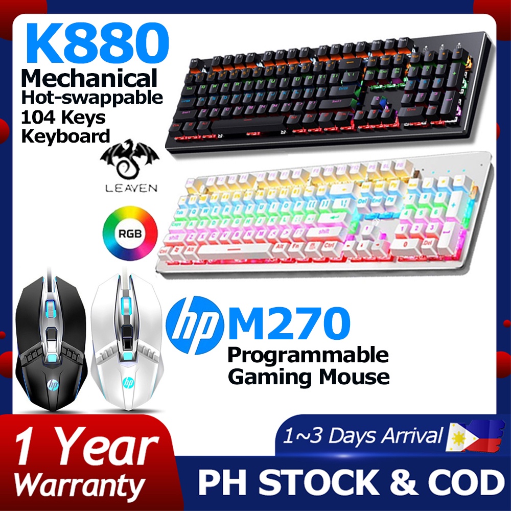 【PH STOCK】Gigaware K880 K550 K28 Mechanical Keyboard 87 104 61 Key