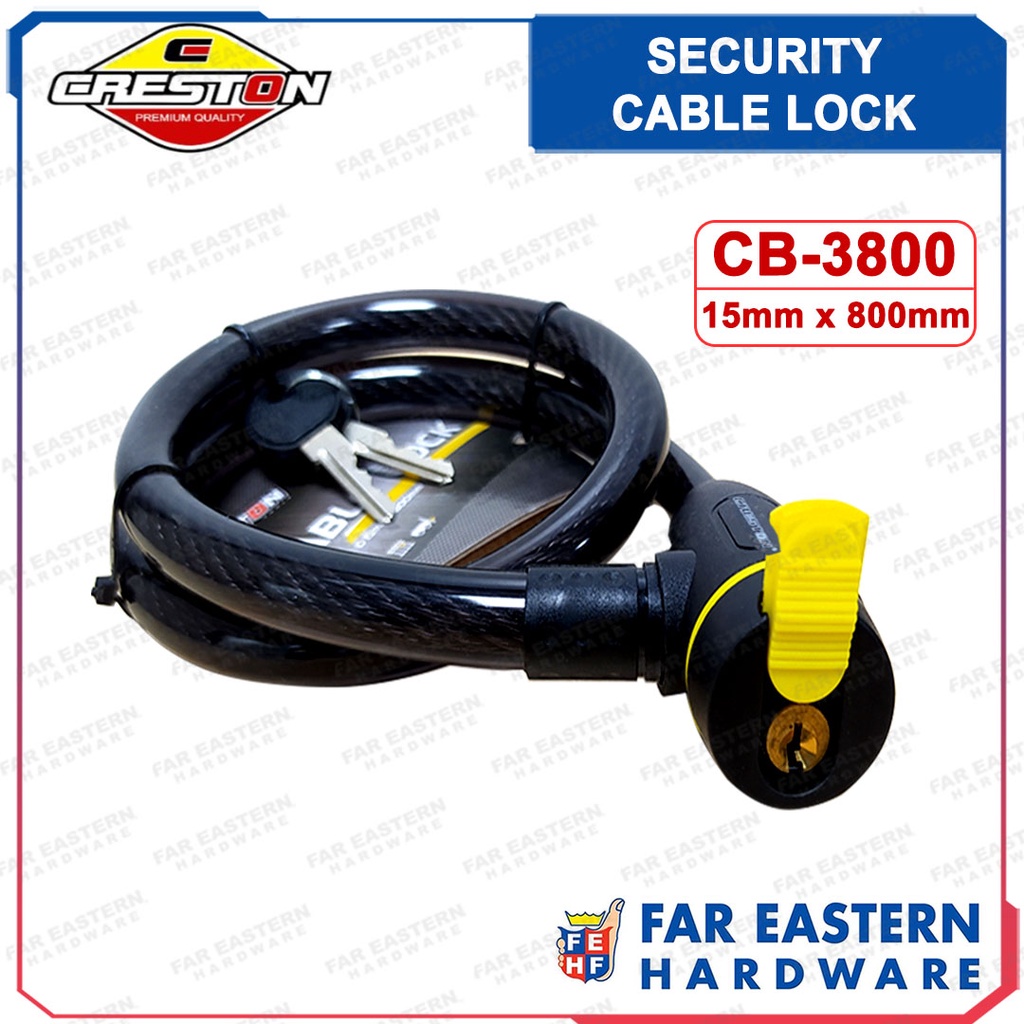 CRESTON Security Cable Lock CB3800 CRDH Shopee Philippines