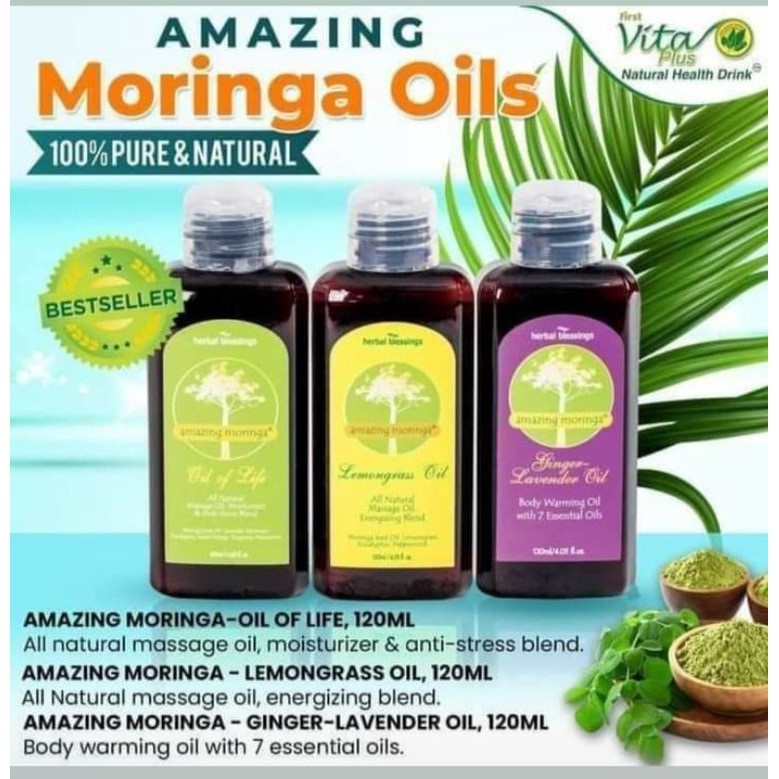 FIRST VITA PLUS AMAZING MORINGA OIL (OIL OF LIFE, LEMONGRASS OIL ...