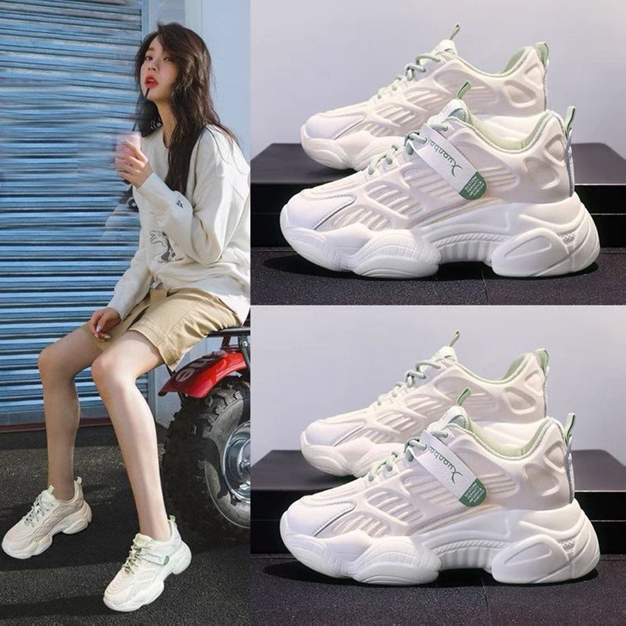 Korean Womens Fashion White Shoes Casual Low Top Rubber Shoes Shopee Philippines 5325