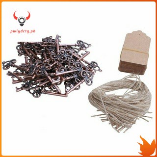 50Pack Key Bottle Opener with Tag Cards Wedding Favour Skeleton for Party Rustic Decoration