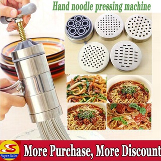 【SuperSales】Manual Stainless Steel Noodle Maker Press Pasta Machine Crank Cutter Fruits Juicer