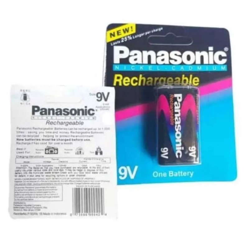 PANASONIC RECHARGEABLE 9V BATTERY NICKEL-CADMIUM | Shopee Philippines