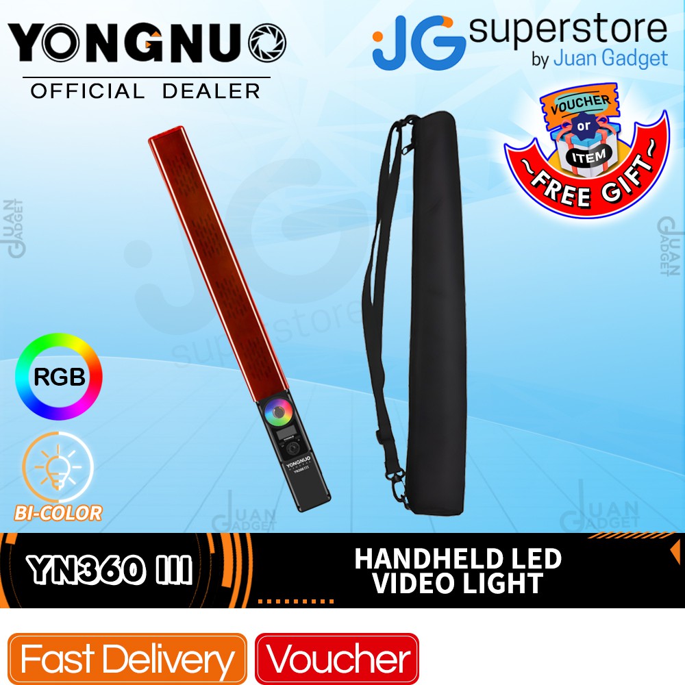 Yongnuo YN360 III BI COLOR LED RGB Video Light Stick Adjustable Temperature 3200 - 5500K Shopee Philippines