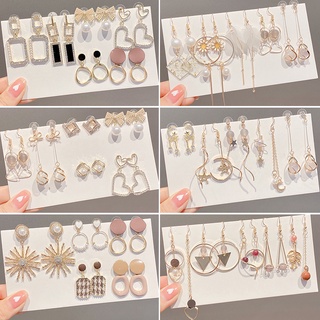 2022 New Trend Earring Set Korean Fashion Pearl Earrings High-end Flower Earrings Fresh Versatile Earrings