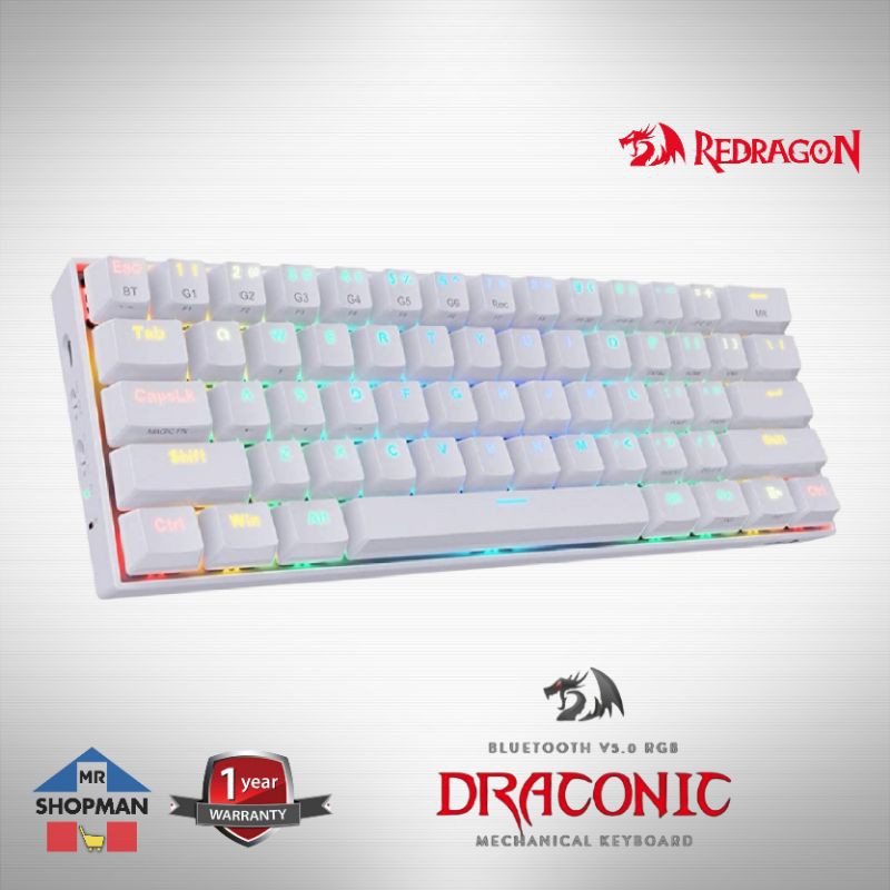 Redragon Draconic White K530 RGB Wireless Mechanical Keyboard | BeeCost