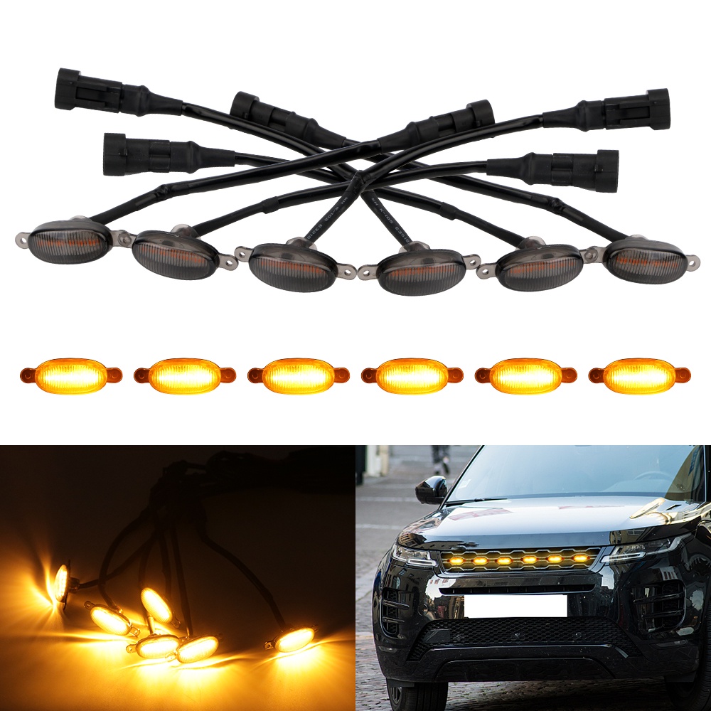 Car Eagle Eye Light Universal LED Amber Grille Lighting Kit 12V Front