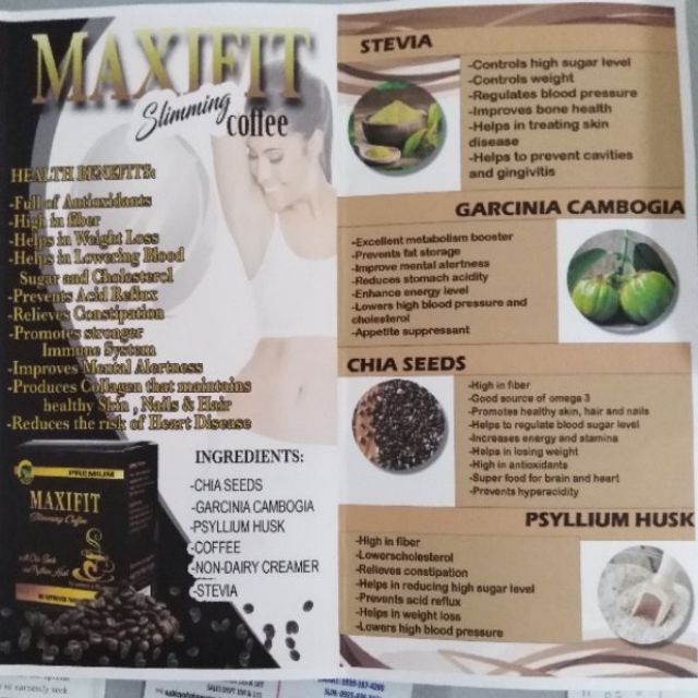 Maxifit Slimming Coffee With Chia Seeds 12 Sachets 18g Shopee Philippines