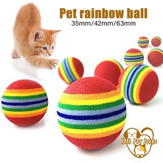 Pet Puppy Cat Toy Ball Rainbow Chewing Interactive Teething