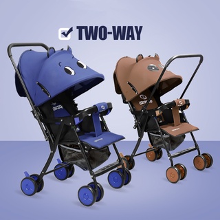 Baby Stroller Two-Way Foldable Light Weight Portable Sit and Lie Down Reversible Stroller for Baby