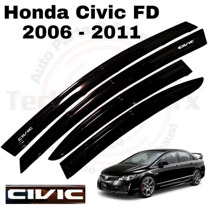 Honda Civic FD 2006 2011 Visor Window Thailand Quality rain gutter