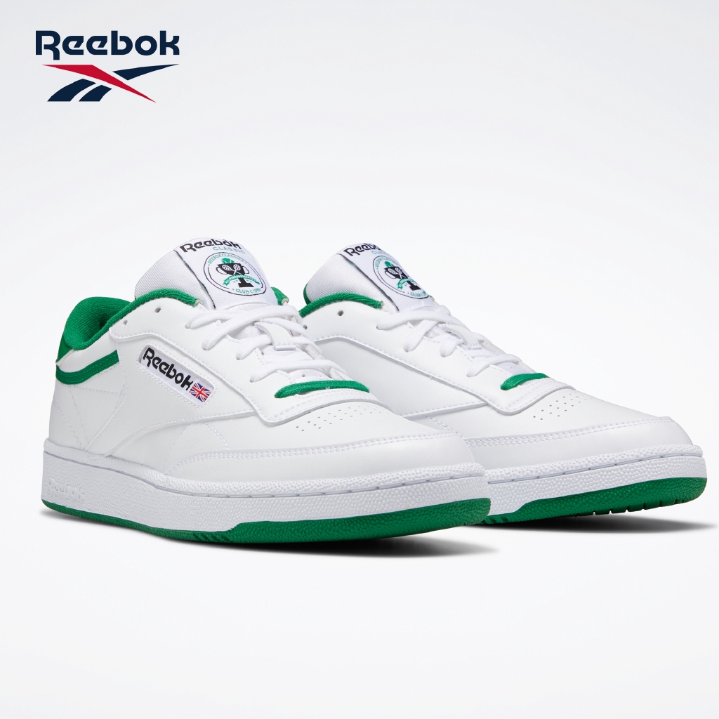 reebok club c white green