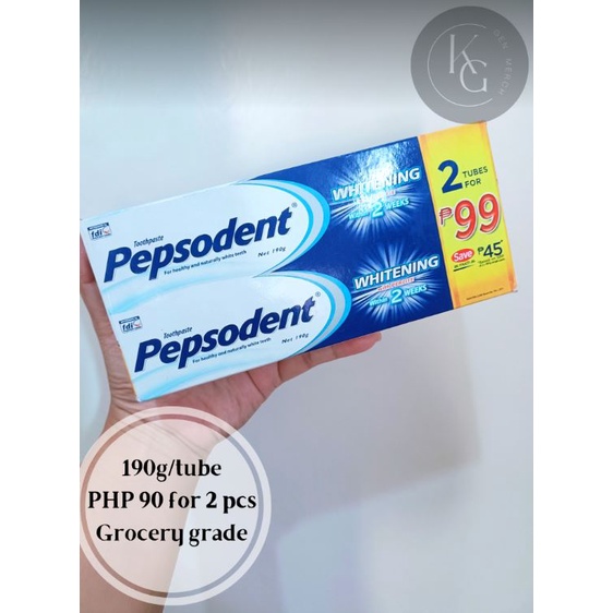 Pepsodent Whitening Toothpaste 75g and 190g Shopee Philippines