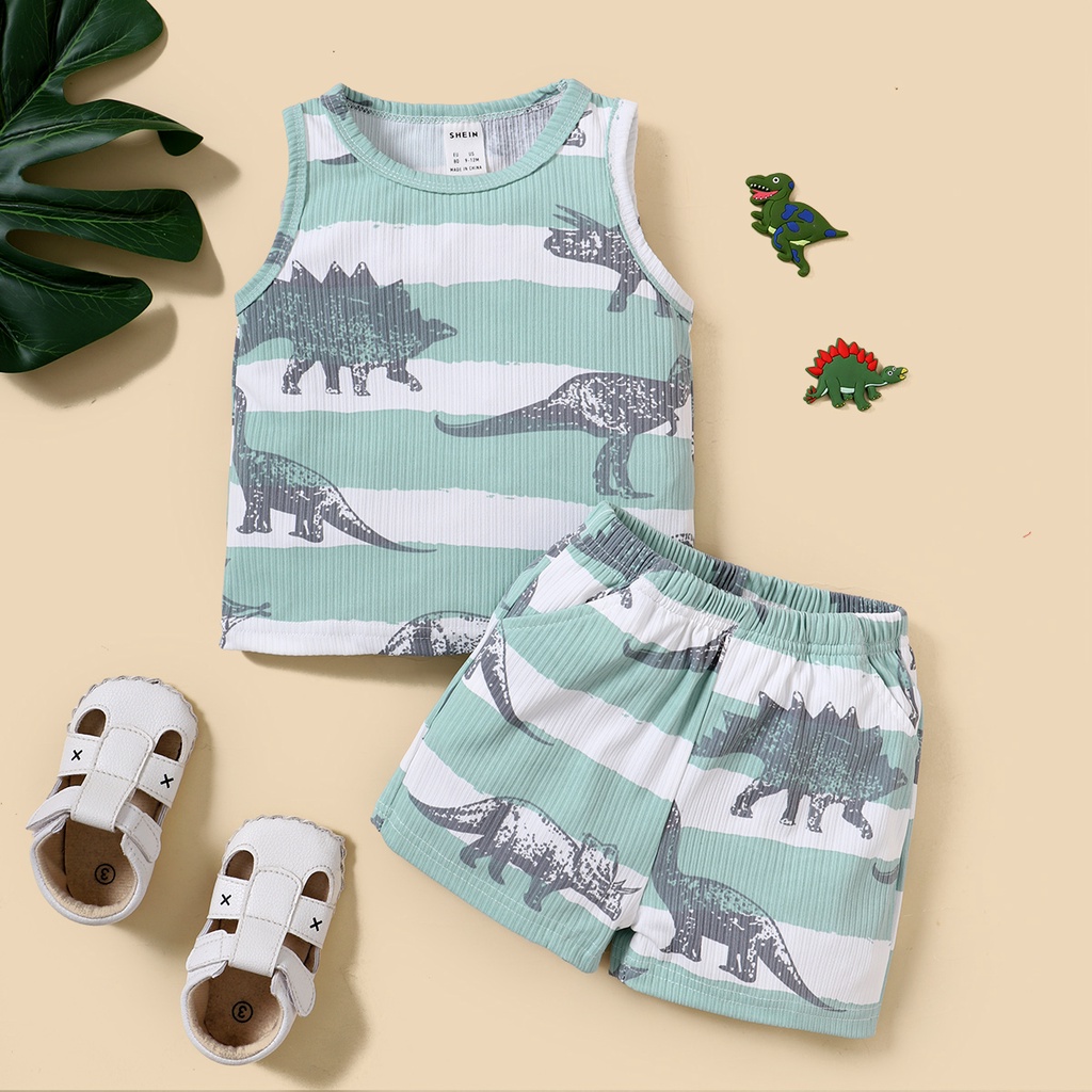 Mikrdoo 1-3Years Toddler Baby Boy Dinosaur Print 2PCS Clothing Set ...