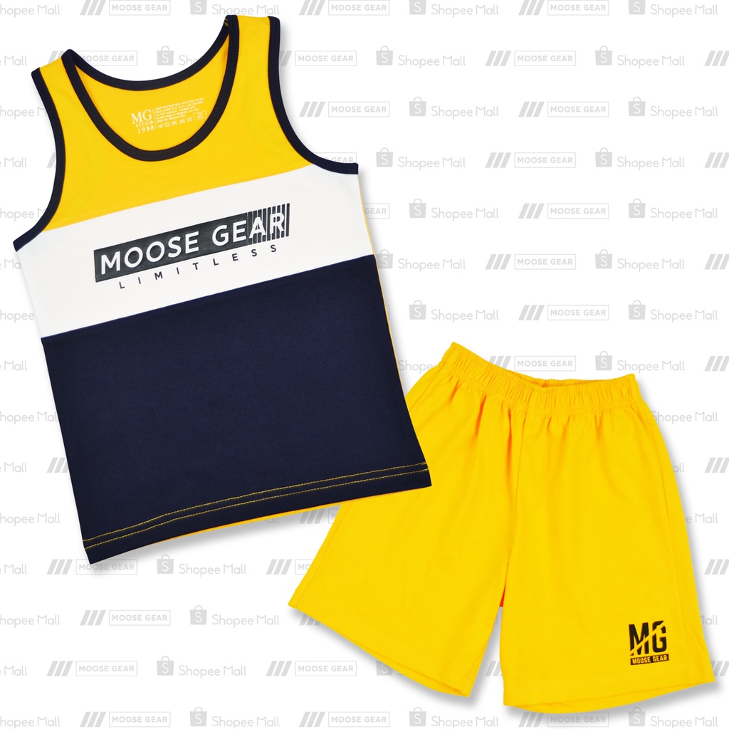 Moose Gear Yellow & Navy Blue Sando With Yellow Short set - Boys (SDS-P ...