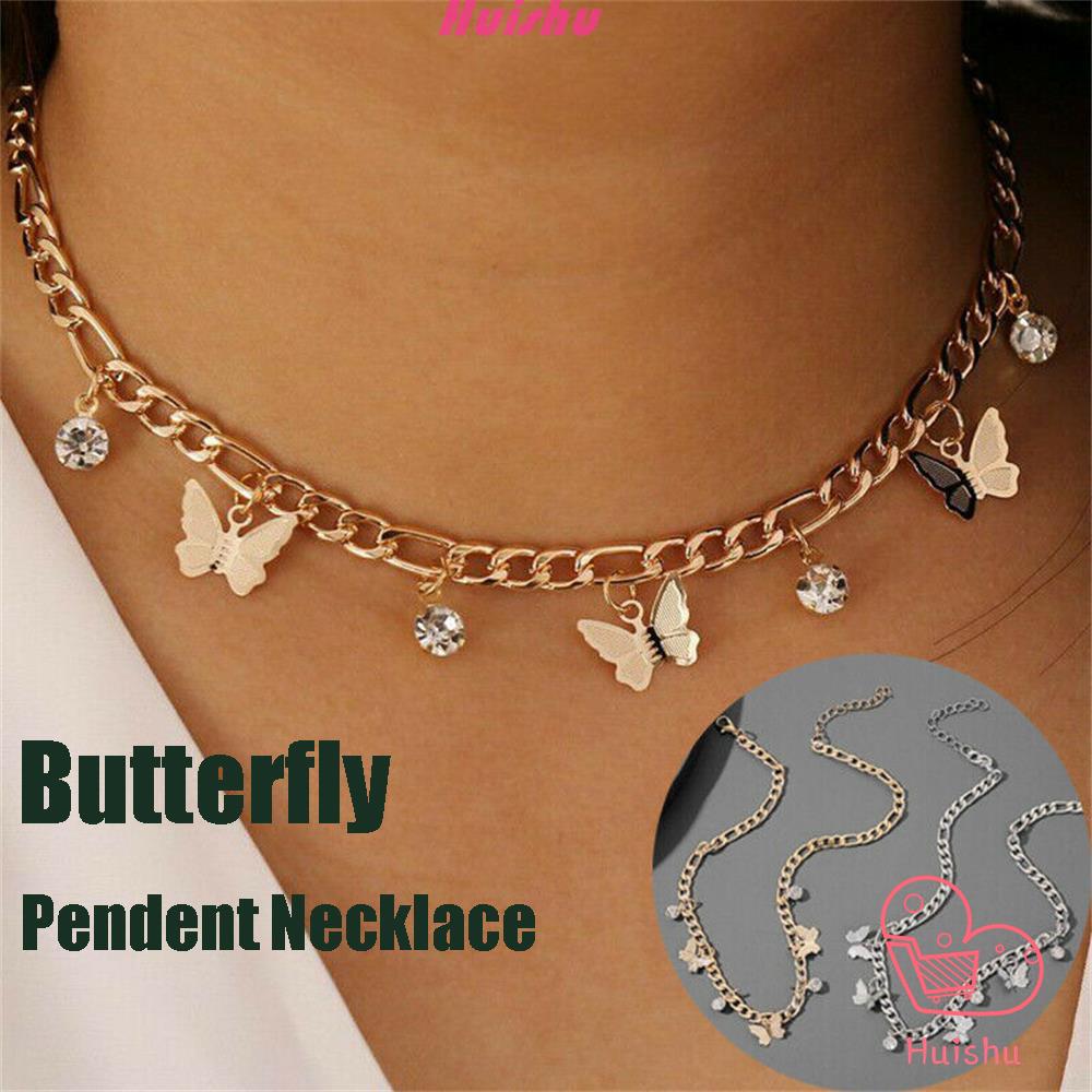 Hs Fashion New Charm Women Gift Butterfly Necklace Shopee Philippines