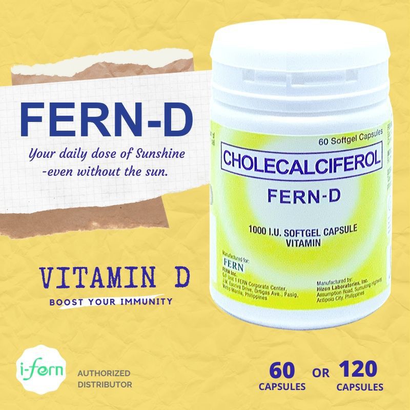 FERND (Vitamin D3) 1000 I.U. 60s/120s Softgel Capsules Shopee