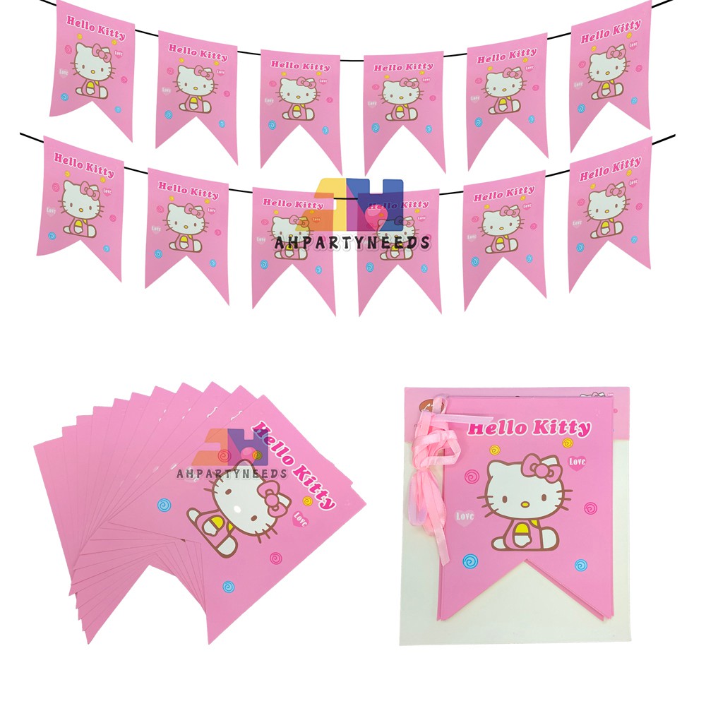 hello kitty party banner 23 meters 23flags one set for decoration birthday  party alehuangpartyneeds Intended For Hello Kitty Banner Template