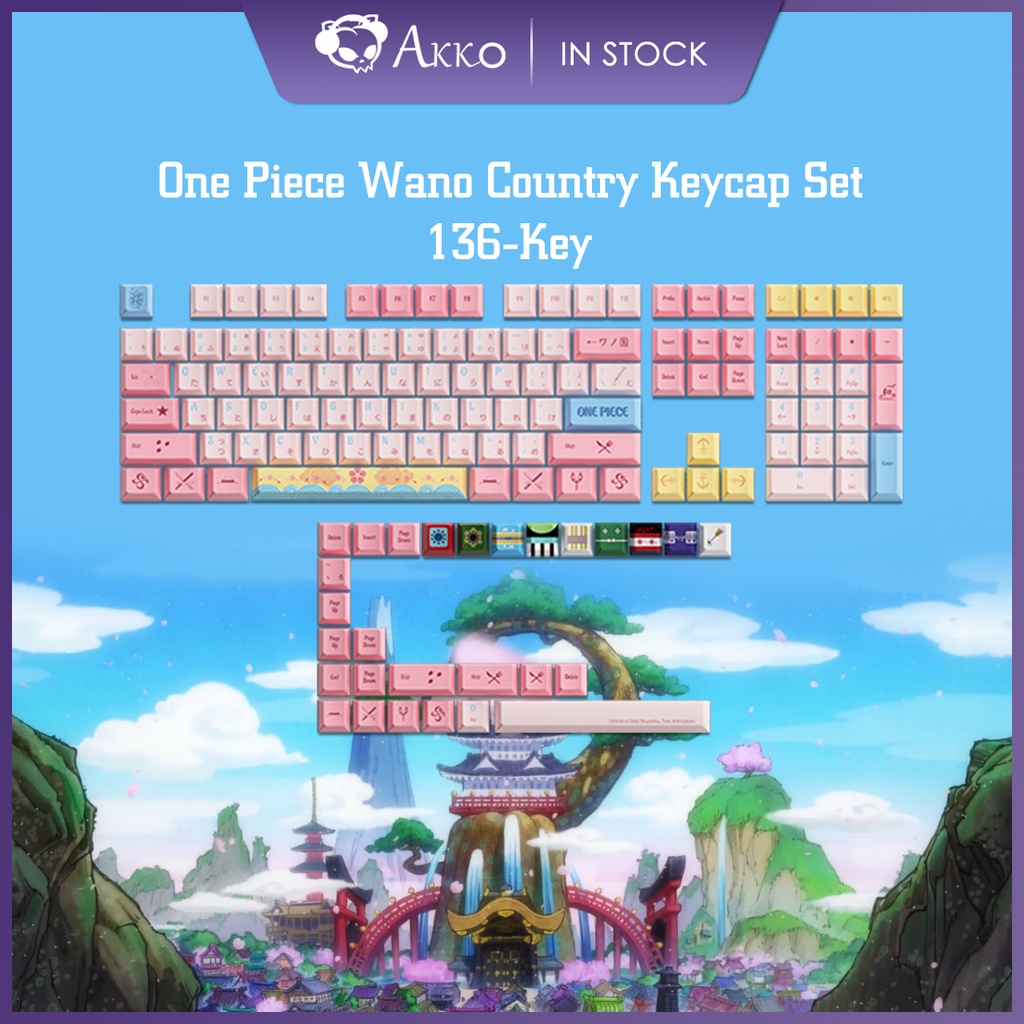 Akko One Piece Wano Country Keycap Set(136-key), Cherry Profile, PBT ...