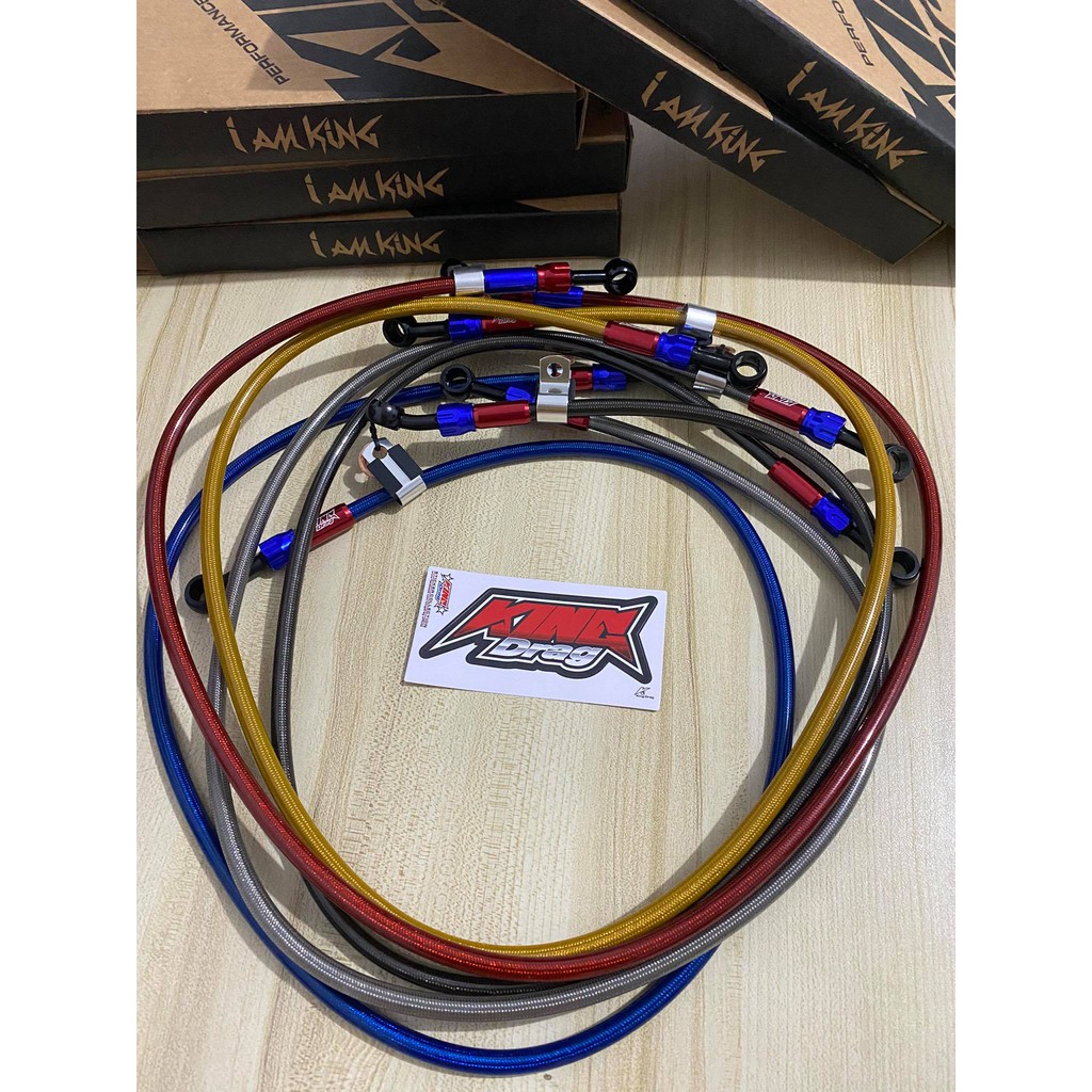 Original King Drag Front Brake Braded Hose 100cm (Universal) DIRECT