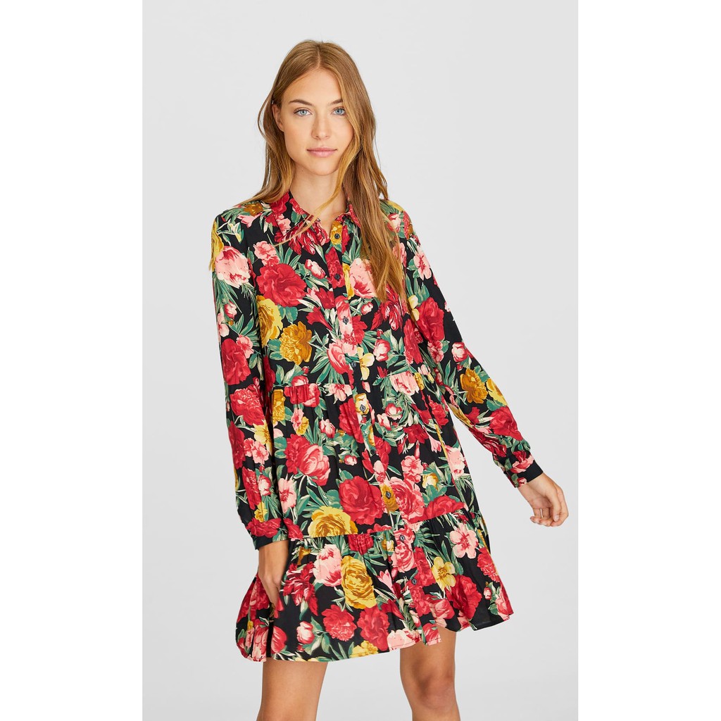 stradivarius floral dress