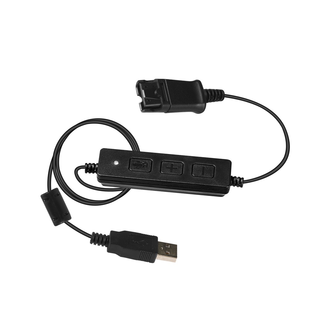 QD cable with USB plug, volume controller, call center USB cable