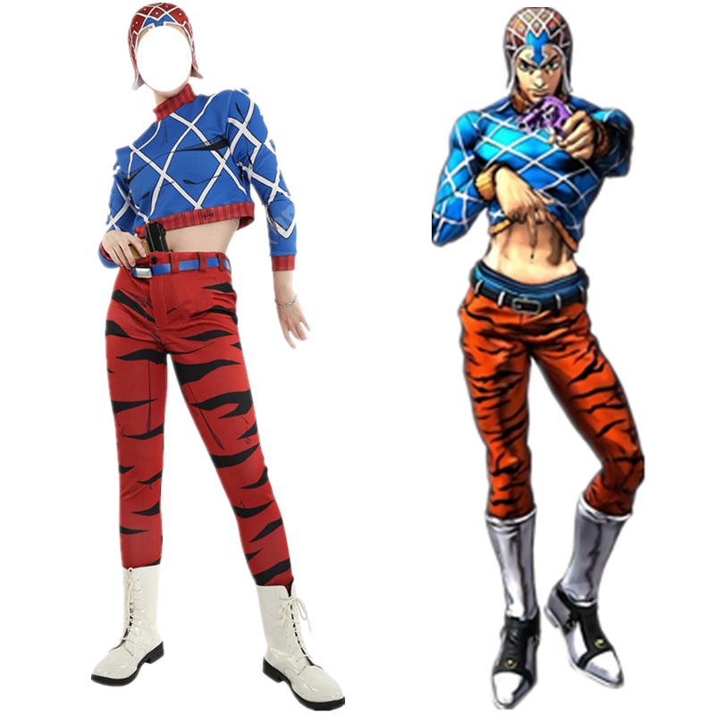 Anime Jojo S Bizarre Adventure Cosplay Costume Golden Wind Guido Mista Unisex Halloween Party