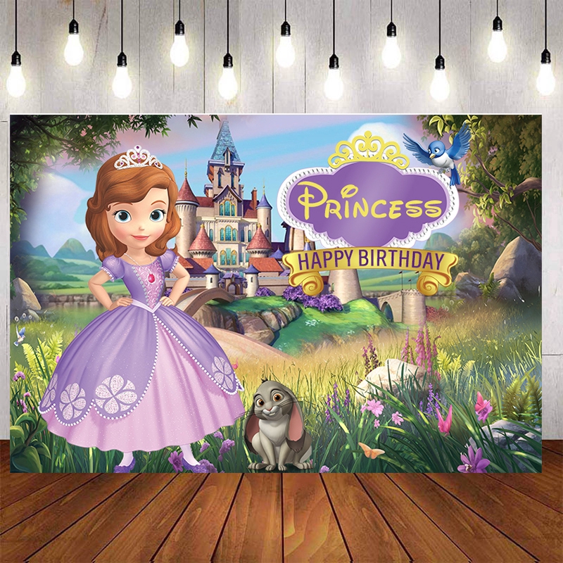 Purple Princess Sofia Girls Birthday Party Backgrounds For Photo Studio ...