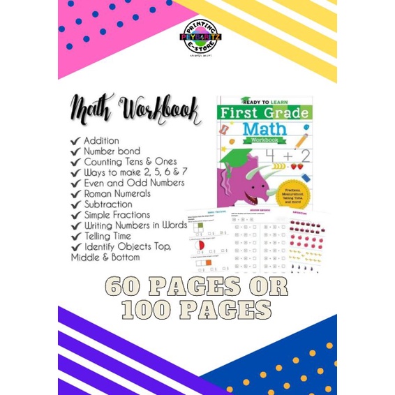 60 PAGES GRADE 1 MATH / MATHEMATICS BOOK/ WORKBOOK | Shopee Philippines