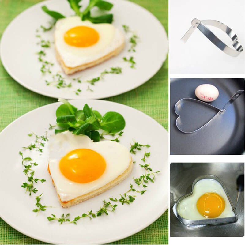 Stainless Steel Non-Stick Egg Shaper Ring Egg Ring Pancake Mold Non-Stick Kitchen Cooking Tools BAIHUI Fried Egg Mold Ring Set of 5 