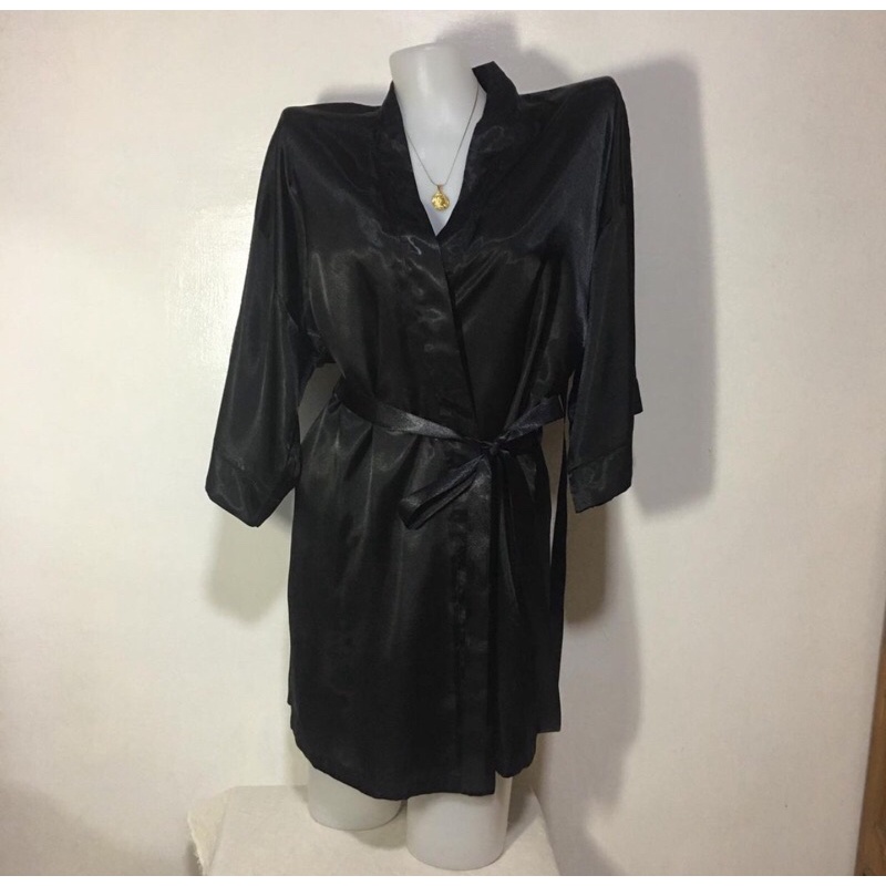 Classic Plain Black Robe | Shopee Philippines
