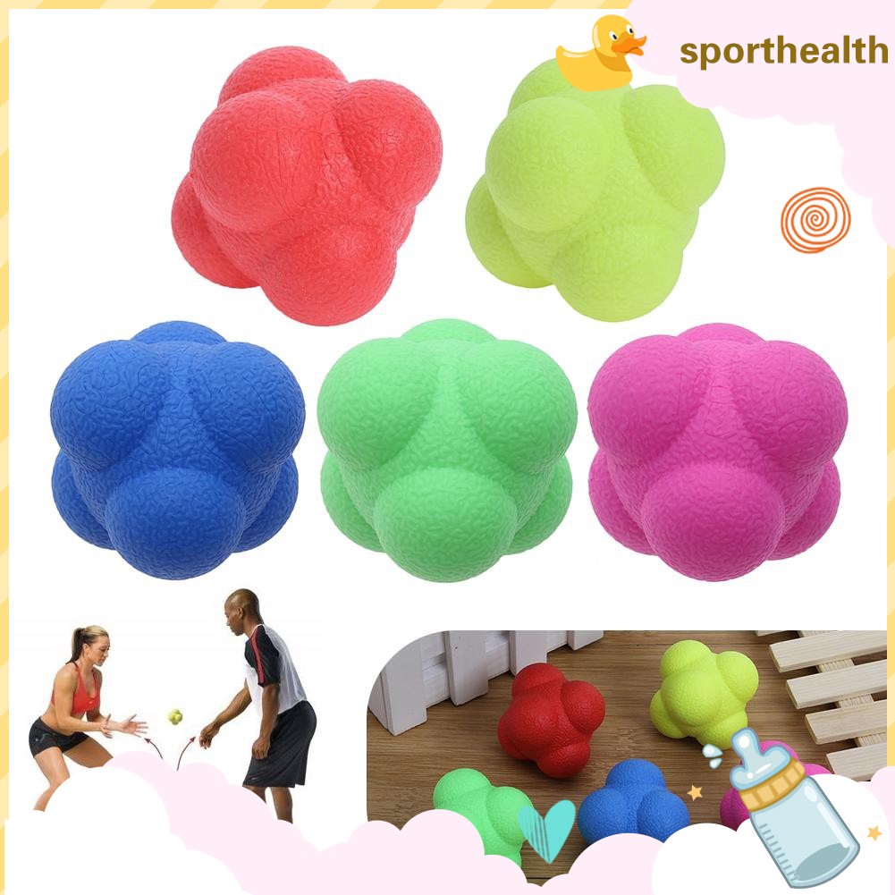 Silicone Hexagonal Hex Ball Solid Fitness Training Exercise Reaction Sport Balls