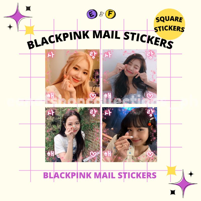 Blackpink Mail Stickersbns Trading Stickersaesthetic Square Stickers Shopee Philippines 