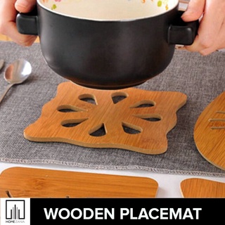 Home Zania Creative Random Design Wooden Coaster Kitchen Non-slip and Anti-scald Pot Mat