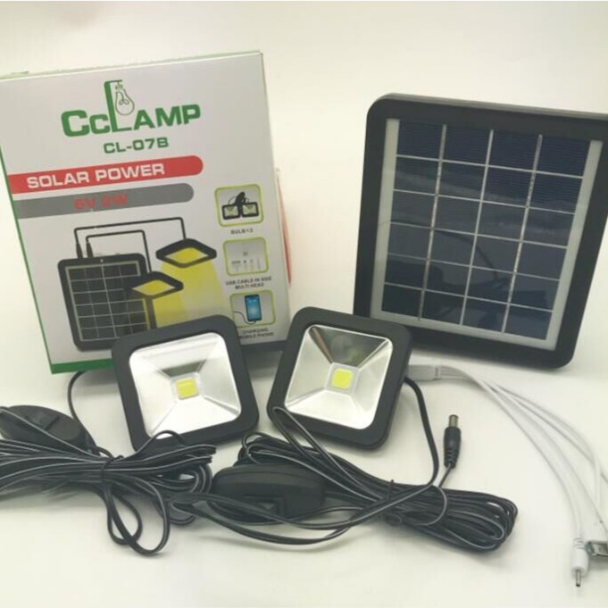 CCLAMP-07B Solar Lighting System w/ 2 Bulbs USB Charging | Shopee ...