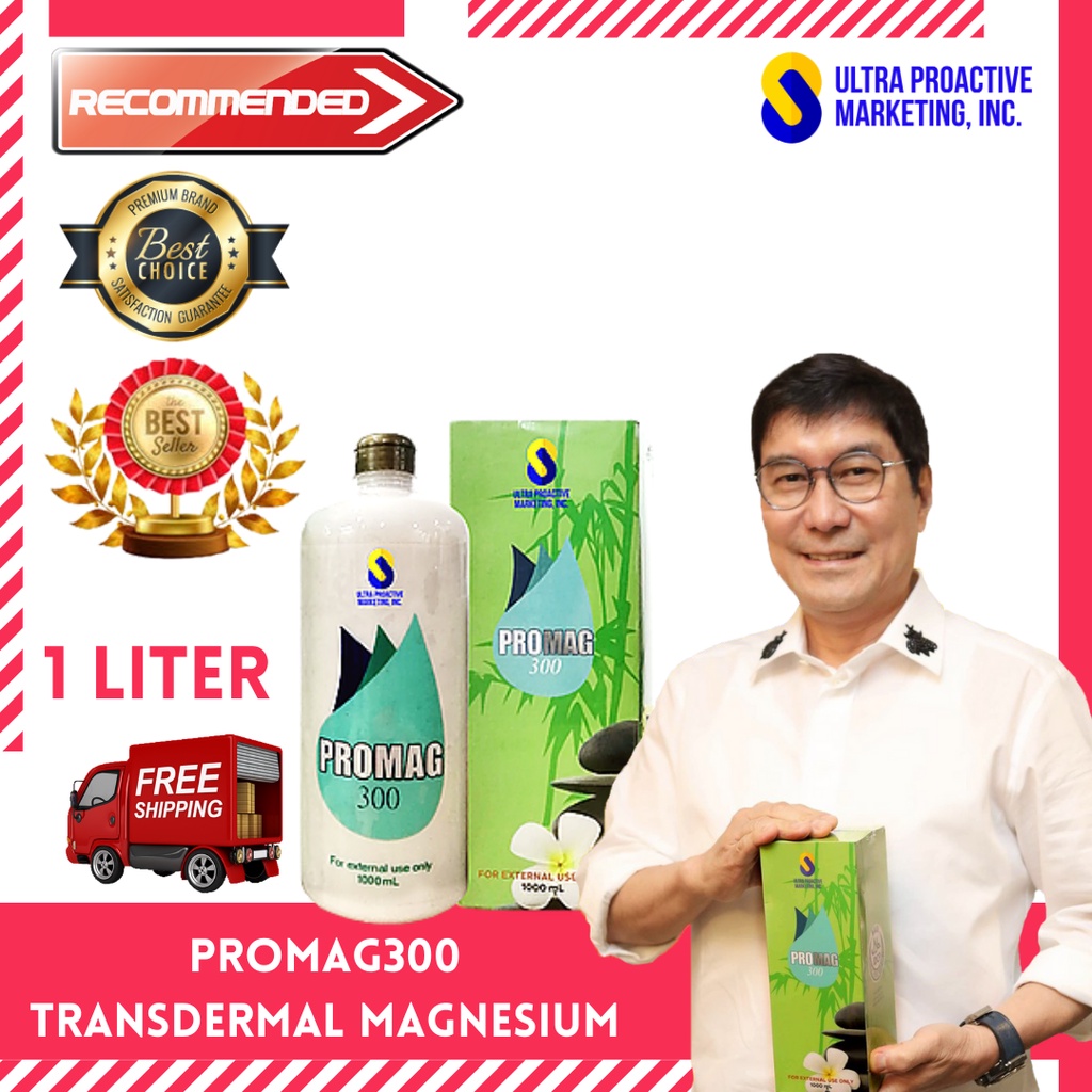 Promag 300 Transdermal Magnesium 1Liter , 100 Original, Halal Certified, FDA approved, Best