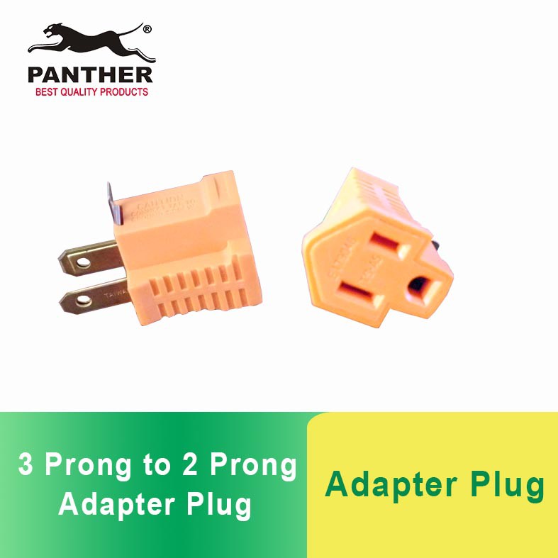 Panther Adapter Plug 3 prong to 2 prong Orange Adapter Shopee Philippines