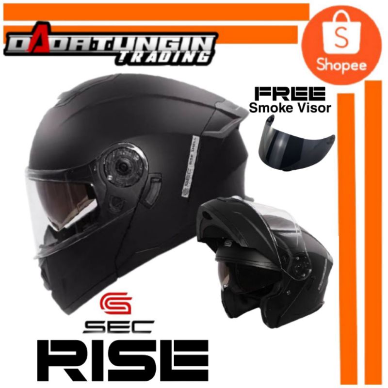 SEC Rise Modular Dual Visor Helmet w/ Free Smoke Visor Shopee Philippines
