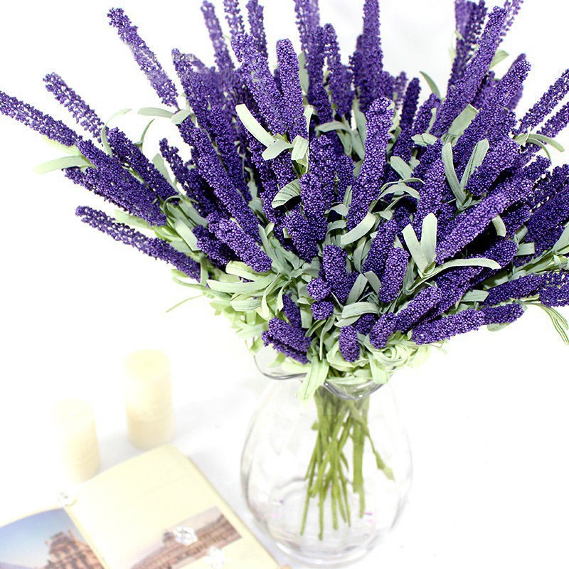 12 Heads Artificial Lavender Silk Fake Flowers For Decor Hb Shopee Philippines