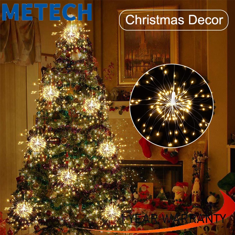 Hanging Starburst String Light Firework Copper Fairy Garland Christmas