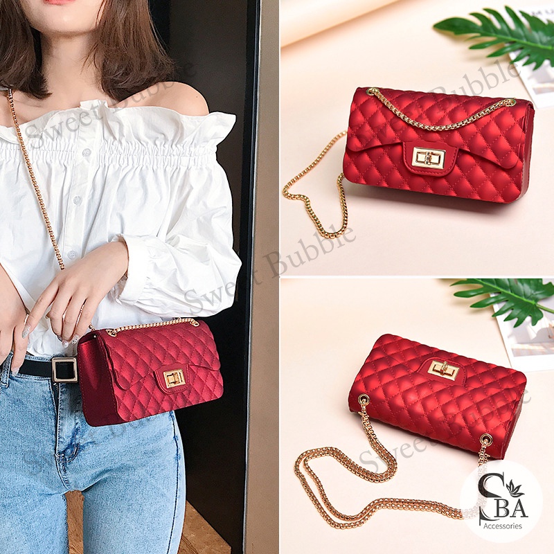 Korean Fashion Shoulder Bag Small Square Frosted Sling Bag Matte Jelly