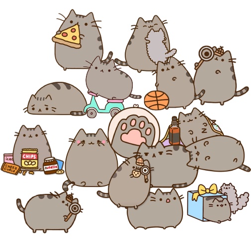 Pusheen Cat stickers (Matte/ Water resistant Glossy/ Scratchproof ...